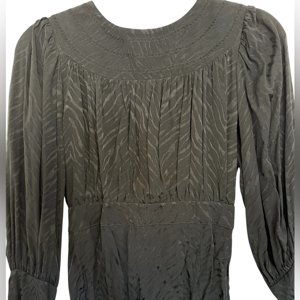 Topshop Black Long Sleeve Textured Dress